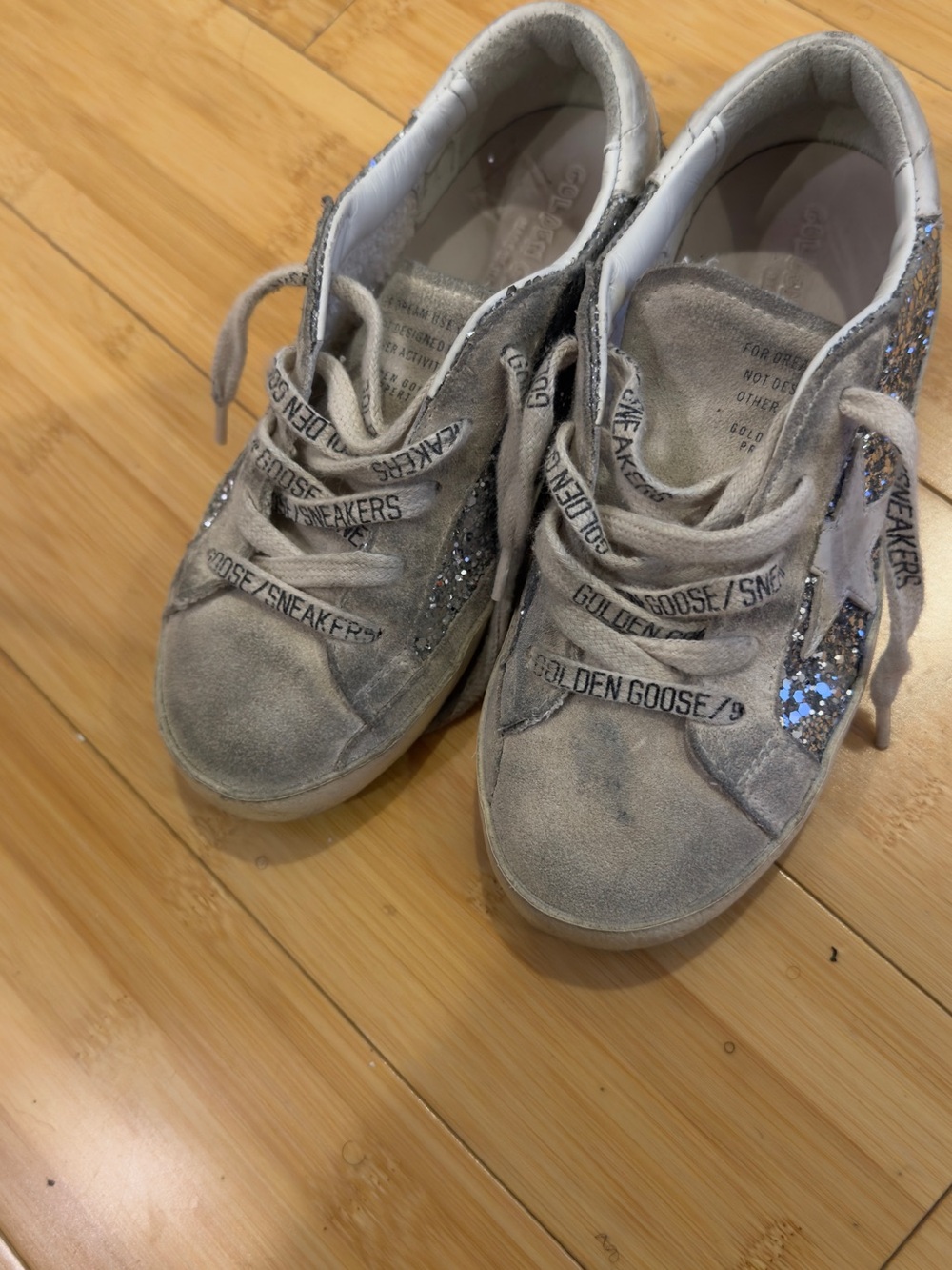 Golden Goose Kids Silver Glitter Star Low-Top Sneakers
